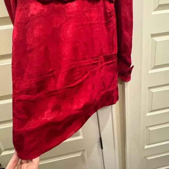 NWOT Saloni Rina Print Silk Blend Minidress Size 8 never worn Red - Picture 4 of 4